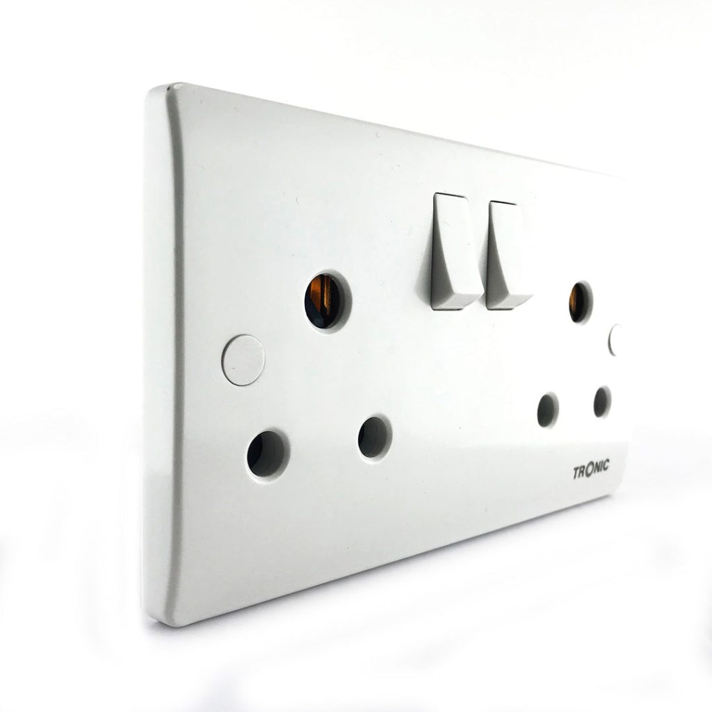 Double switch socket outlet industrial 15a
