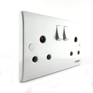 Double switch socket outlet industrial 15a